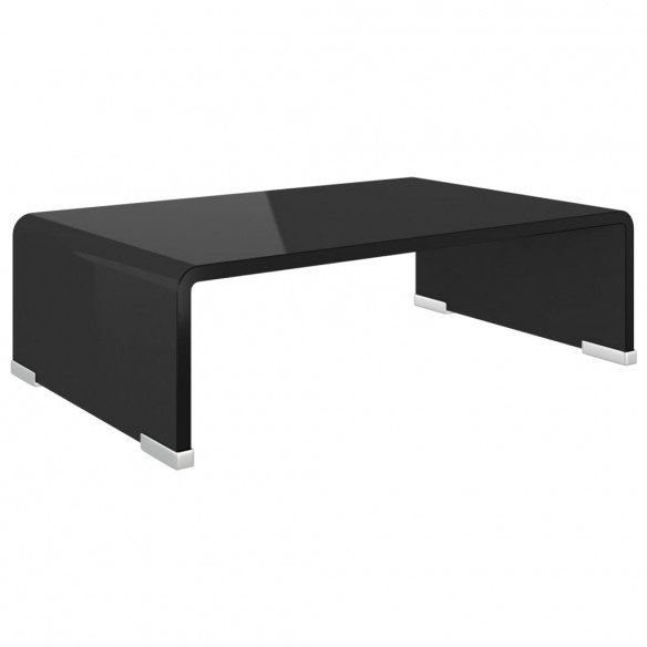 Meuble TV/ Support pour moniteur 40 x 25 x 11 cm Verre Noir