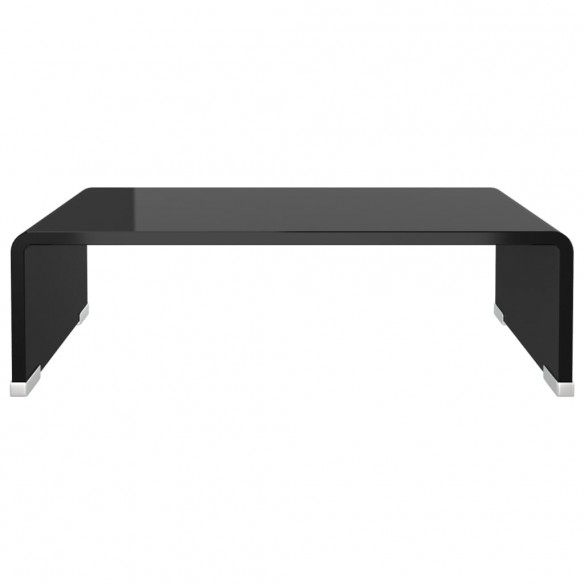 Meuble TV/ Support pour moniteur 40 x 25 x 11 cm Verre Noir