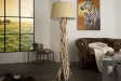 Lampadaire de 155 cm en bois flotté coloris beige