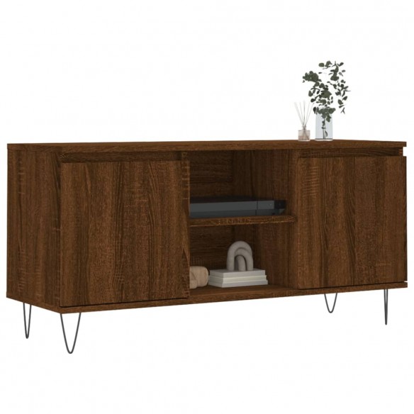 Meuble TV chêne marron 104x35x50 cm bois d'ingénierie