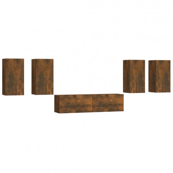 Ensemble de meubles TV 6 pcs Chêne fumé Bois d'ingénierie