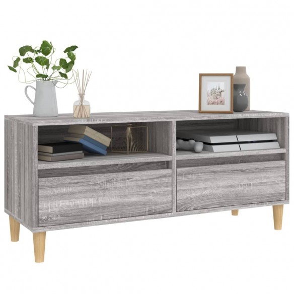 Meuble TV sonoma gris 100x34,5x44,5 cm bois d'ingénierie