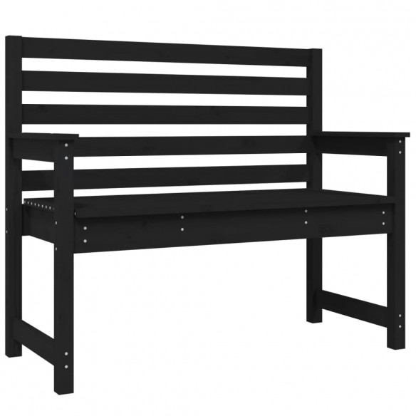 Banc de jardin noir 109x48x91,5 cm bois massif de pin