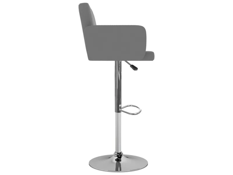 Tabourets de bar lot de 2 gris similicuir