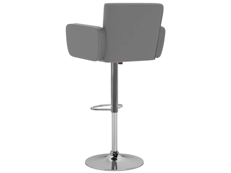 Tabourets de bar lot de 2 gris similicuir