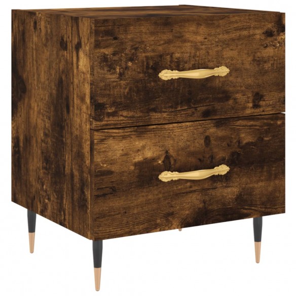 Table de chevet chêne fumé 40x35x47,5 cm bois d’ingénierie