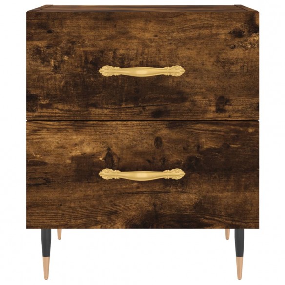 Table de chevet chêne fumé 40x35x47,5 cm bois d’ingénierie