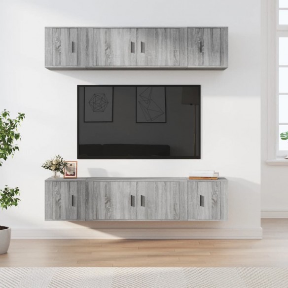 Ensemble de meubles TV 6 pcs Sonoma gris Bois d'ingénierie