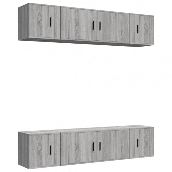 Ensemble de meubles TV 6 pcs Sonoma gris Bois d'ingénierie