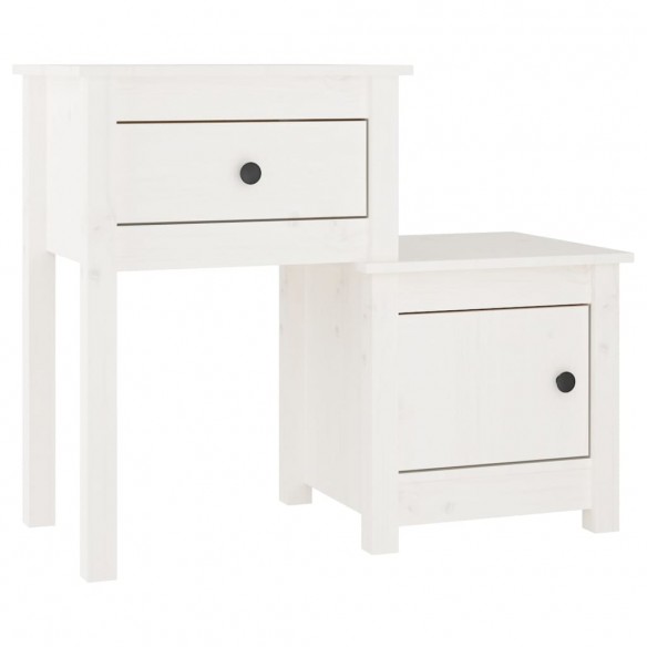 Tables de chevet 2 pcs Blanc 79,5x38x65,5 cm Bois de pin massif