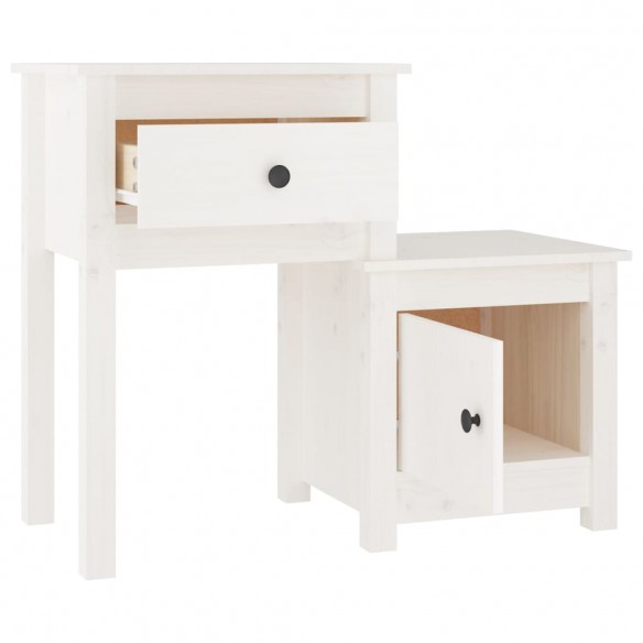 Tables de chevet 2 pcs Blanc 79,5x38x65,5 cm Bois de pin massif