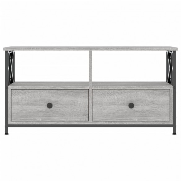 Meuble TV sonoma gris 90x33x45 cm bois d'ingénierie et fer