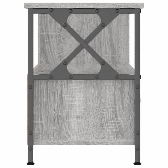 Meuble TV sonoma gris 90x33x45 cm bois d'ingénierie et fer