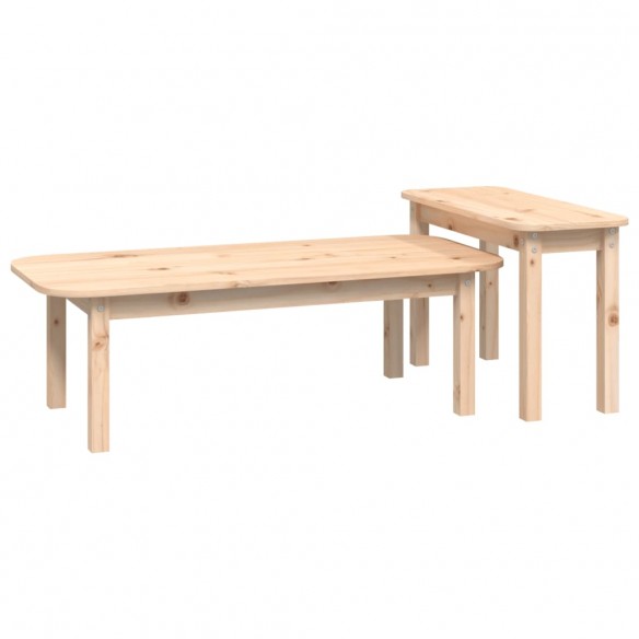 Ensemble de tables basses 2 pcs Bois massif de pin