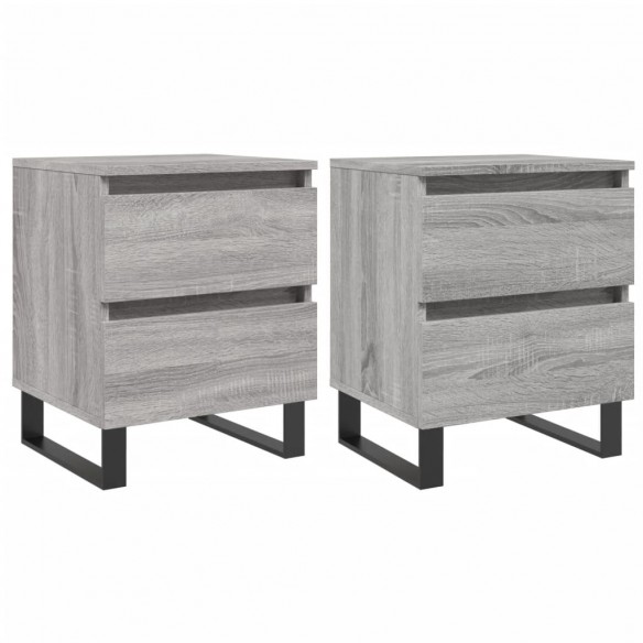 Tables de chevet 2 pcs sonoma gris 40x35x50 cm bois ingénierie