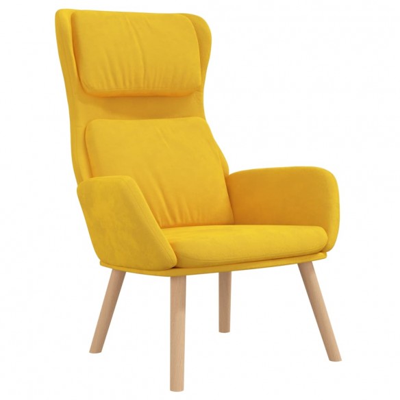 Chaise de relaxation Jaune moutarde Velours