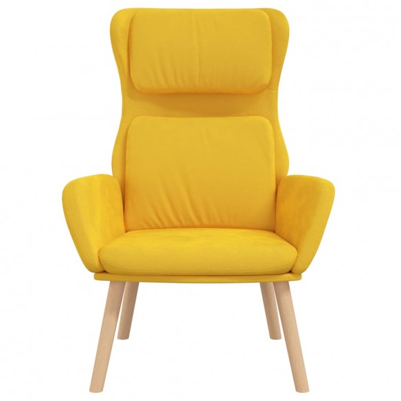 Chaise de relaxation Jaune moutarde Velours