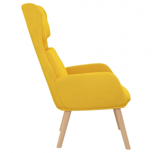 Chaise de relaxation Jaune moutarde Velours