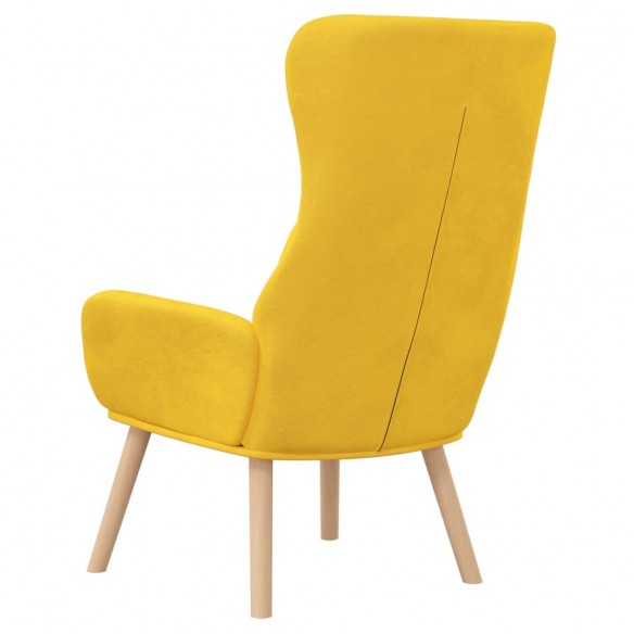 Chaise de relaxation Jaune moutarde Velours