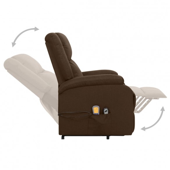 Fauteuil de massage Marron foncé Tissu