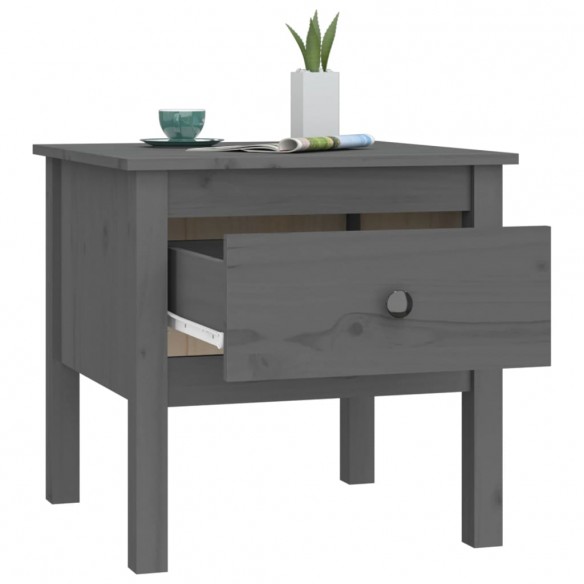 Table d'appoint Gris 50x50x49 cm Bois massif de pin