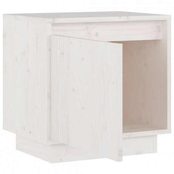 Table de chevet Blanc 40x30x40 cm Bois de pin solide