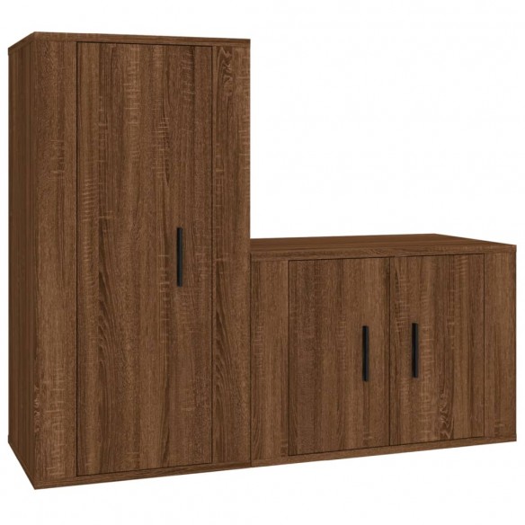 Ensemble de meubles TV 2 pcs Chêne marron Bois d'ingénierie