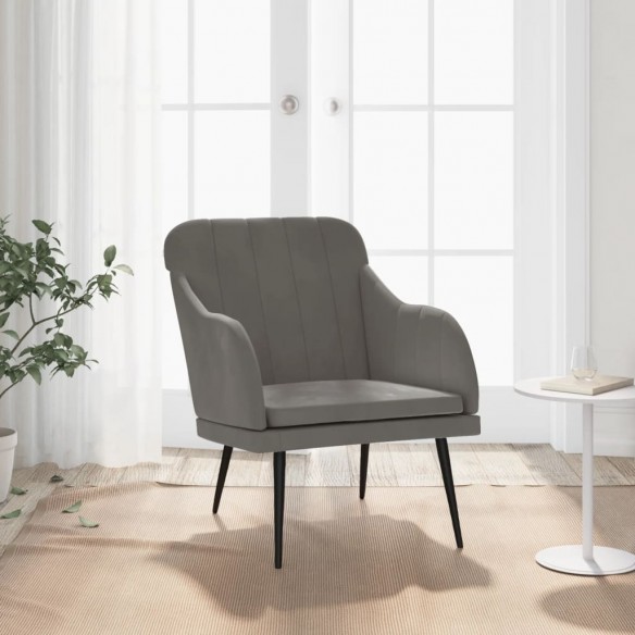 Fauteuil Gris foncé 63x76x80 cm Velours