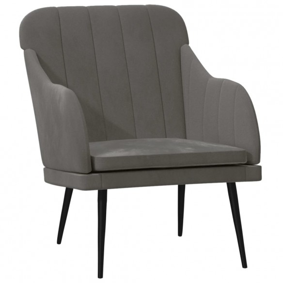 Fauteuil Gris foncé 63x76x80 cm Velours