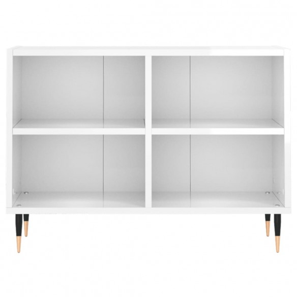 Meuble TV blanc brillant 69,5 x 30 x 50 cm bois d'ingénierie