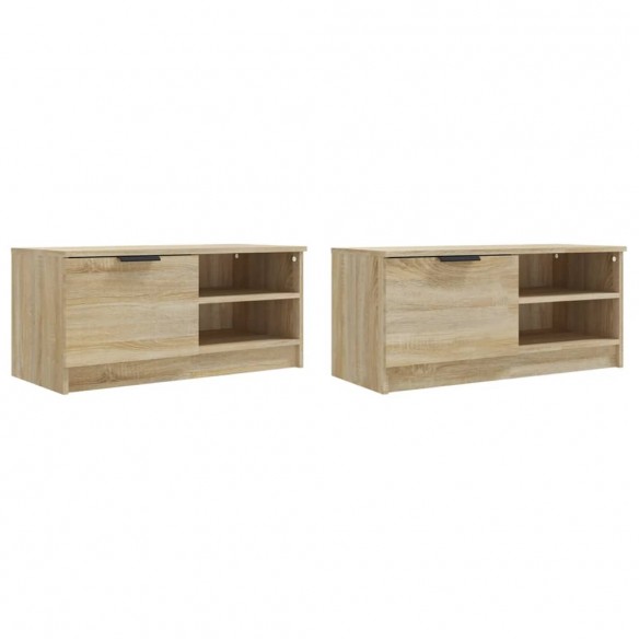 Meubles TV 2 pcs Chêne sonoma 80x35x36,5 cm Bois d'ingénierie