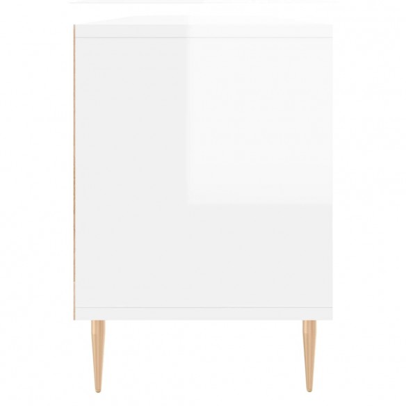 Meuble TV blanc brillant 150x30x44,5 cm bois d'ingénierie