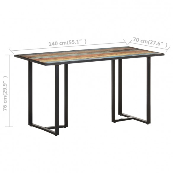 Table de salle à manger 140 cm Bois de récupération massif