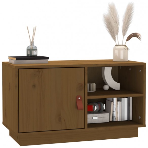 Meuble TV Marron miel 70x34x40 cm Bois de pin massif