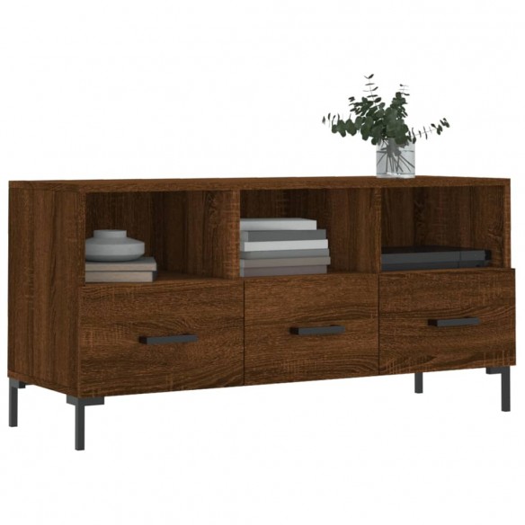 Meuble TV chêne marron 102x36x50 cm bois d'ingénierie