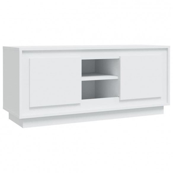 Meuble TV blanc 102x35x45 cm bois d'ingénierie