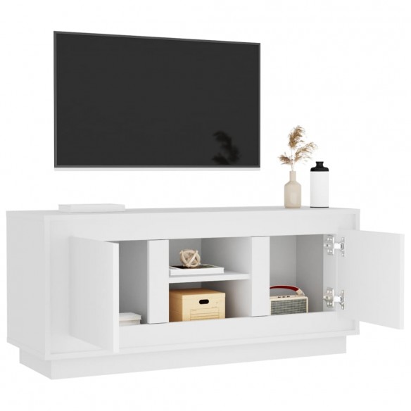 Meuble TV blanc 102x35x45 cm bois d'ingénierie