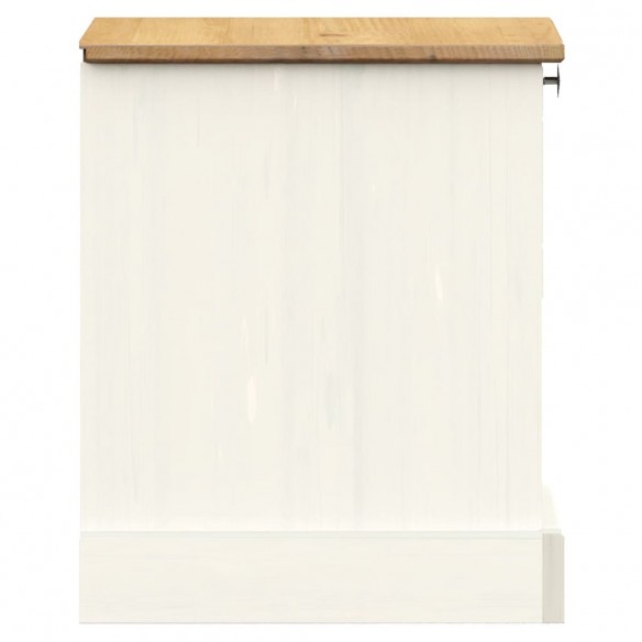 Table de chevet VIGO blanc 42x35x40 cm bois de pin massif