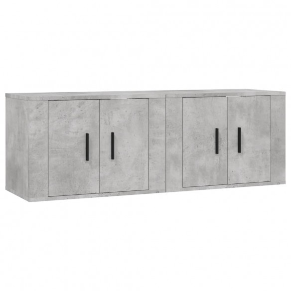 Meubles TV muraux 2 pcs gris béton 57x34,5x40 cm