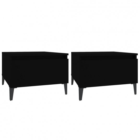 Tables d'appoint 2 pcs Noir 50x46x35 cm Bois d'ingénierie