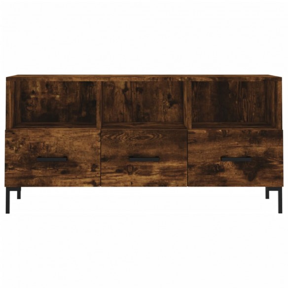 Meuble TV chêne fumé 102x36x50 cm bois d'ingénierie