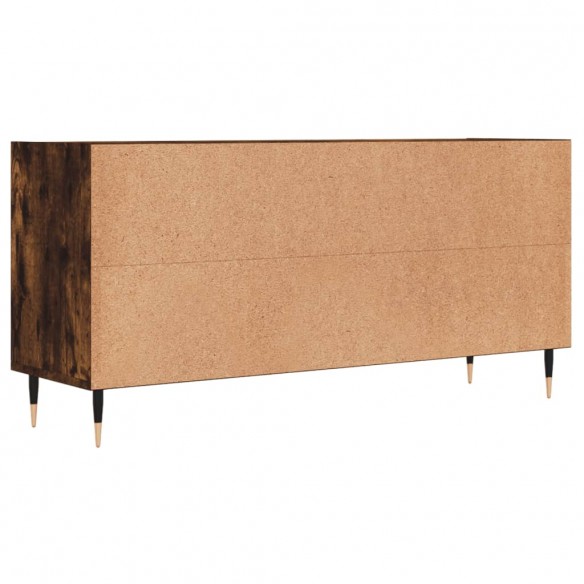 Meuble TV chêne fumé 103,5x30x50 cm bois d'ingénierie