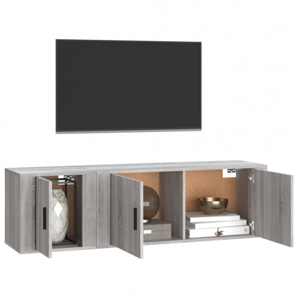 Ensemble de meubles TV 2 pcs Sonoma gris Bois d'ingénierie