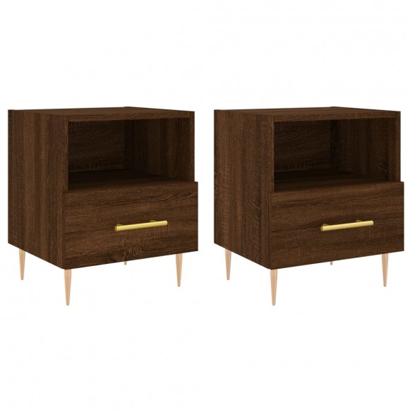 Tables de chevet 2 pcs chêne marron 40x35x47,5 cm