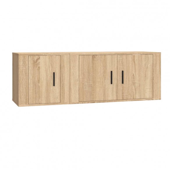 Ensemble de meubles TV 2 pcs chêne sonoma bois d'ingénierie