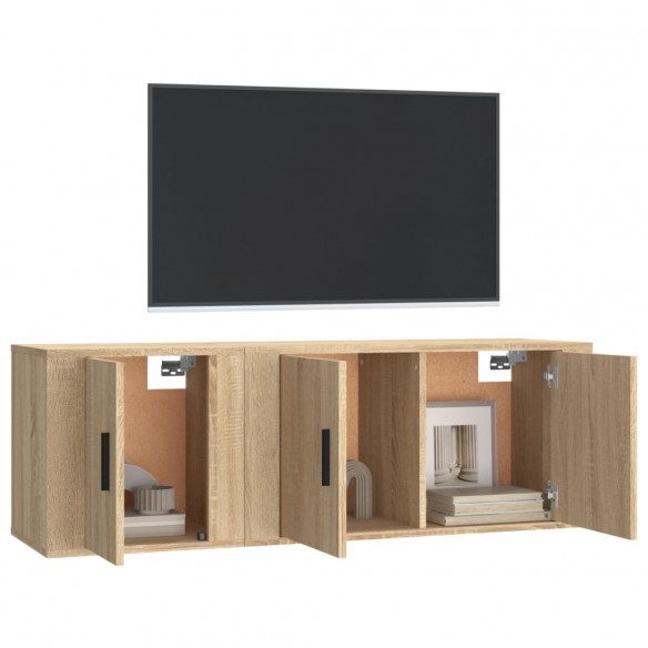 Ensemble de meubles TV 2 pcs chêne sonoma bois d'ingénierie