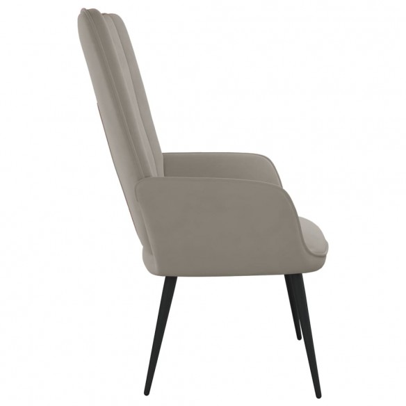 Chaise de relaxation Gris clair Velours