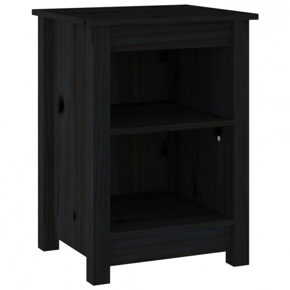 Table de chevet Noir 40x35x55 cm Bois de pin solide