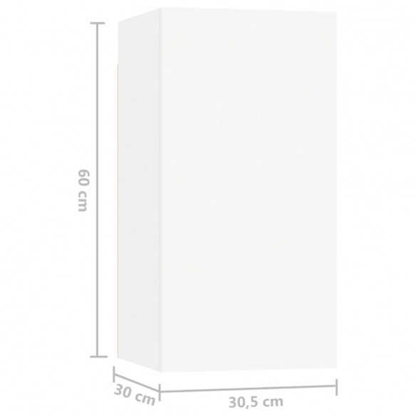 Ensemble de meuble TV 8 pcs Blanc Aggloméré