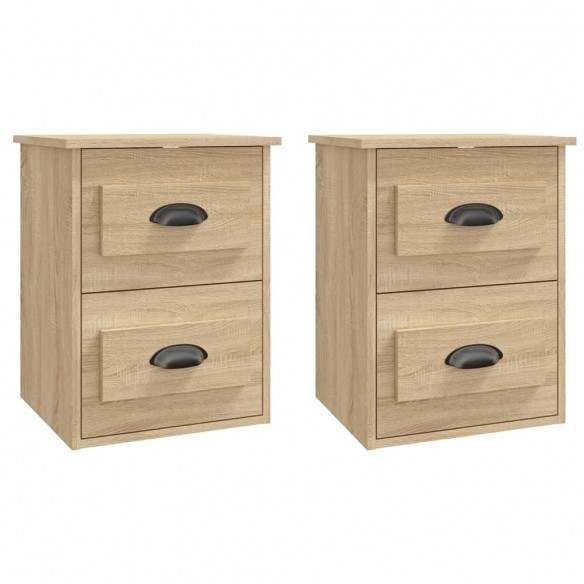 Tables de chevet murales 2 pcs chêne sonoma 41,5x36x53 cm